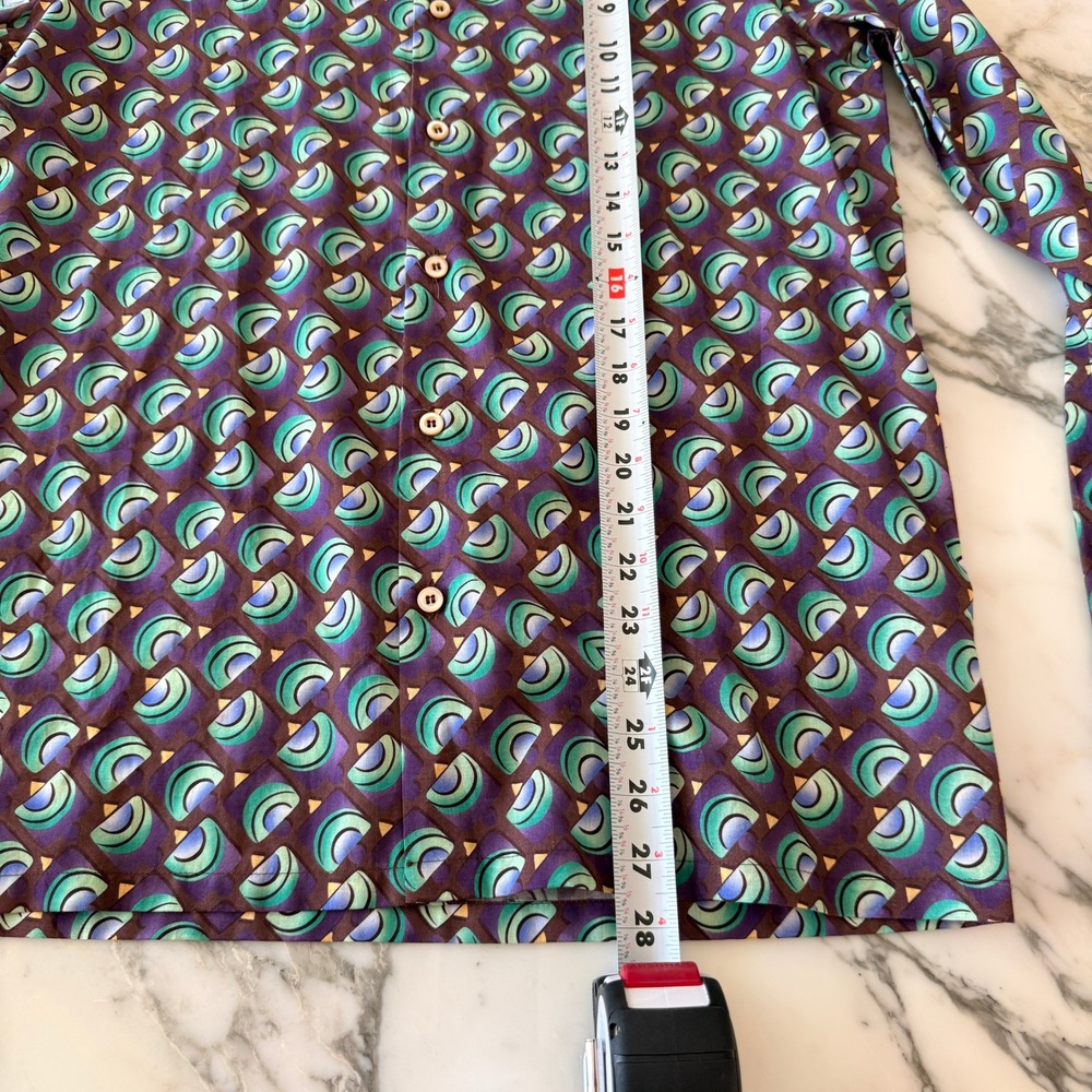 Prada Camicia Men's Cotton Popeline Geometric Shirt, Size Sm (37) - Picture 10 of 16